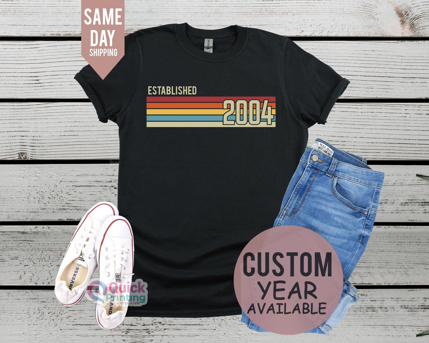 Established 2004, Mens 21st Birthday T-Shirt, Custom Birthday tshirt, personalised Birthday Gift 2025, Vintage Est 2004 Shirt, Custom Year T