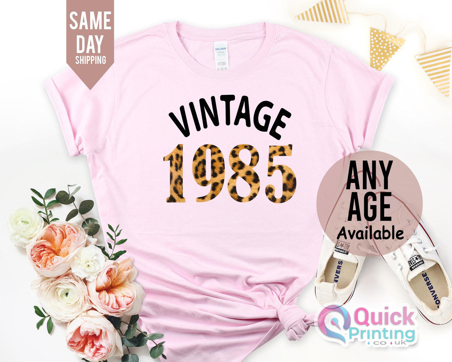 Vintage 1985 Birthday Shirt: Leopard Print 40th Birthday Gift