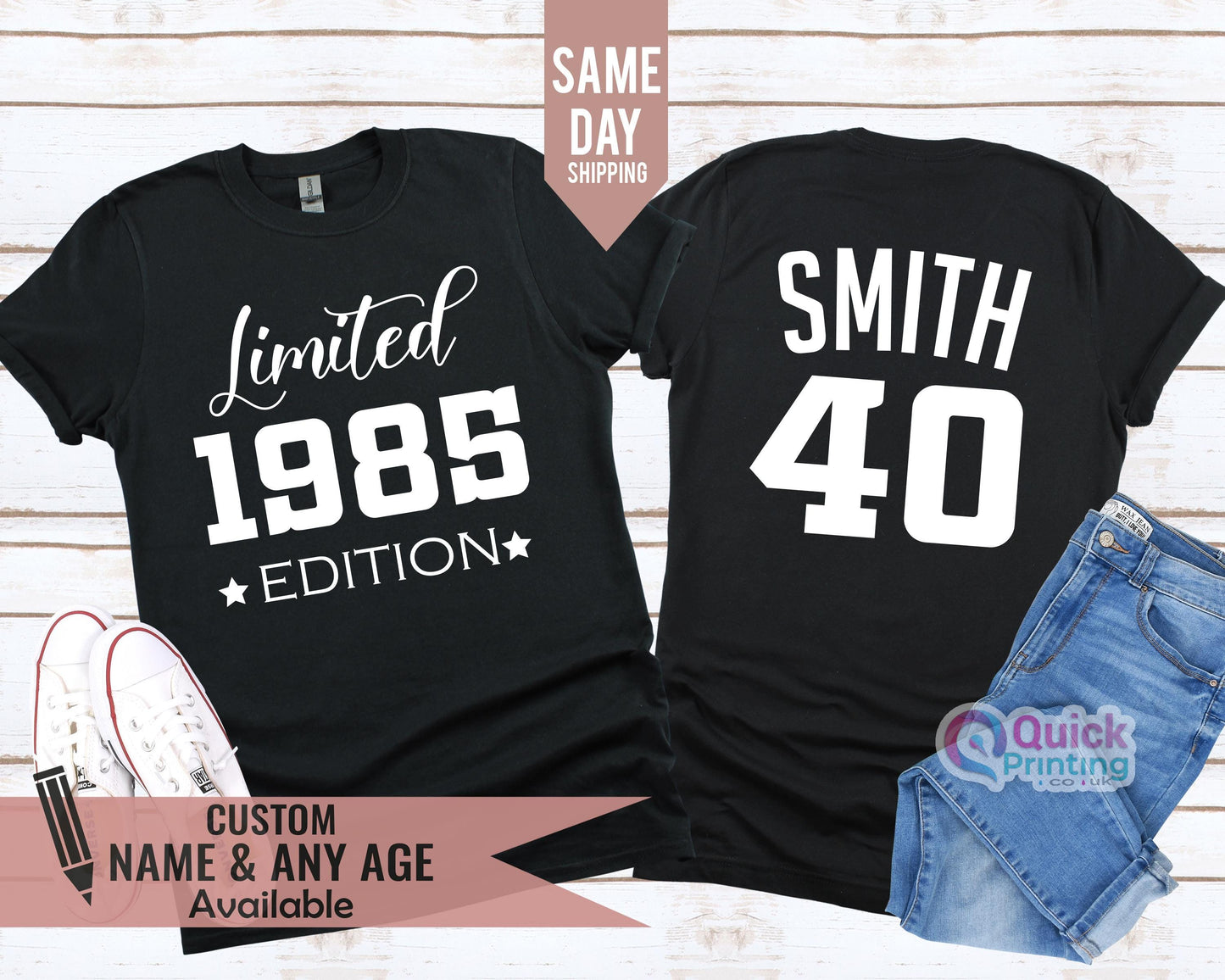 Personalised 40th Birthday Shirt, 40th Birthday Gift for Men, 1985 Vintage Birthday T-shirt Woman, Limited edition DAD shirt Daughter Gift T