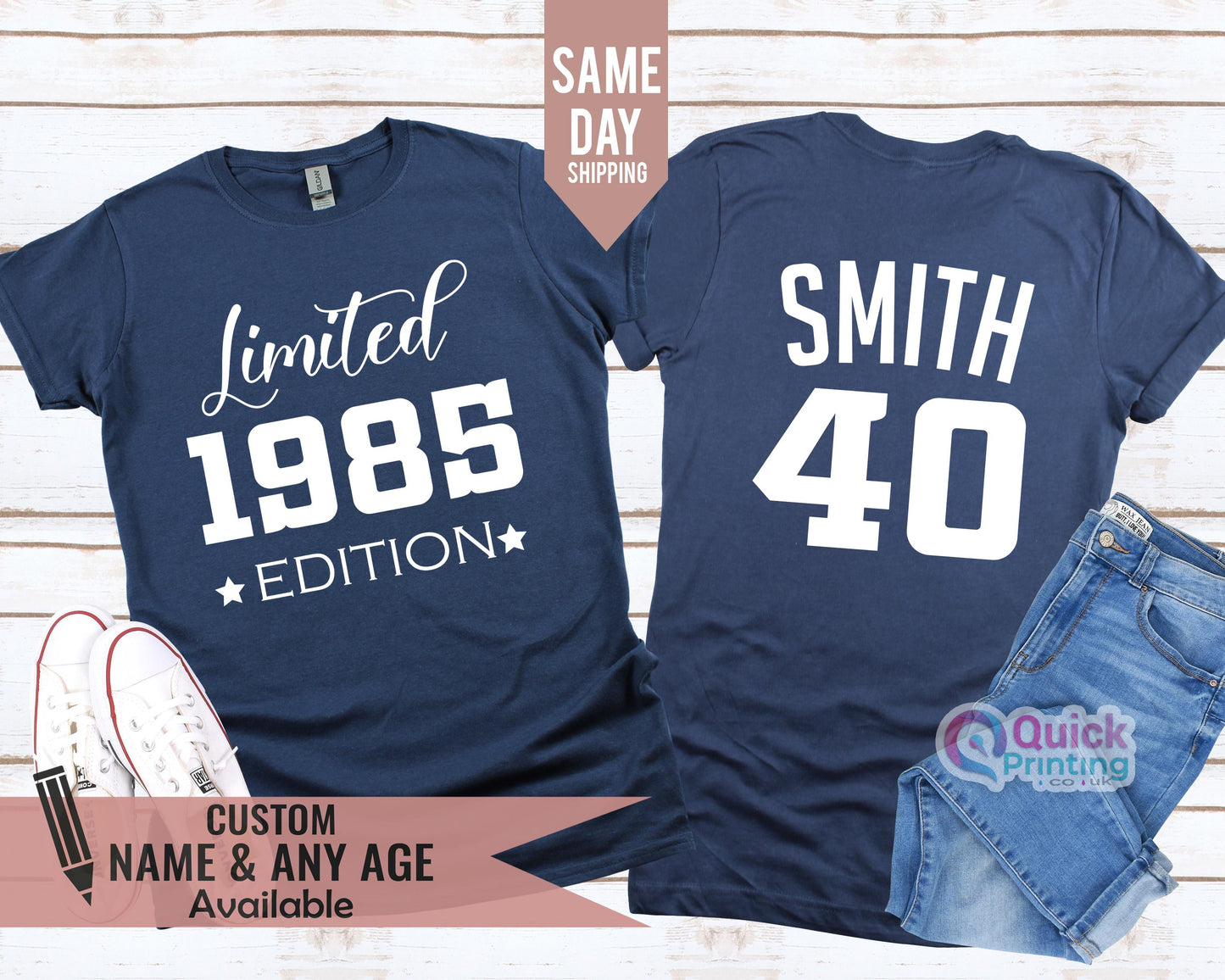 Personalised 40th Birthday Shirt, 40th Birthday Gift for Men, 1985 Vintage Birthday T-shirt Woman, Limited edition DAD shirt Daughter Gift T
