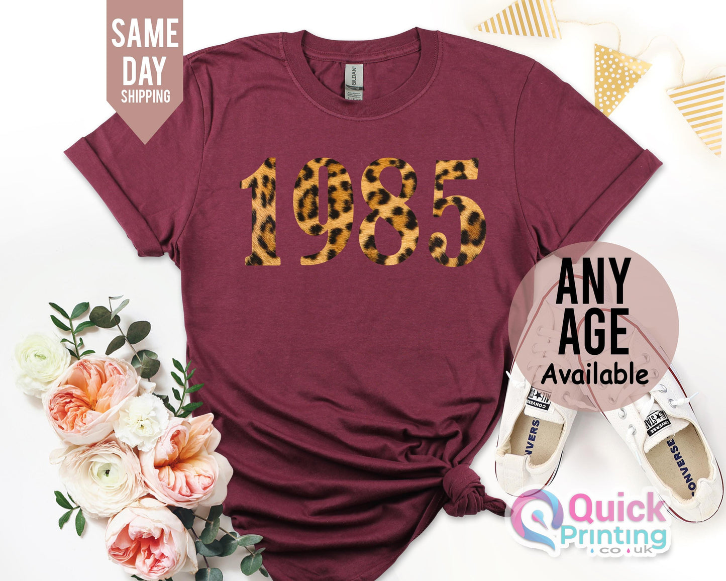40th Birthday T shirt, Birthday Shirt 2026, Leopard 40th Birthday Gifts for women, Vintage 1985 Birthday gift shirt, Birthday Gift for Mum