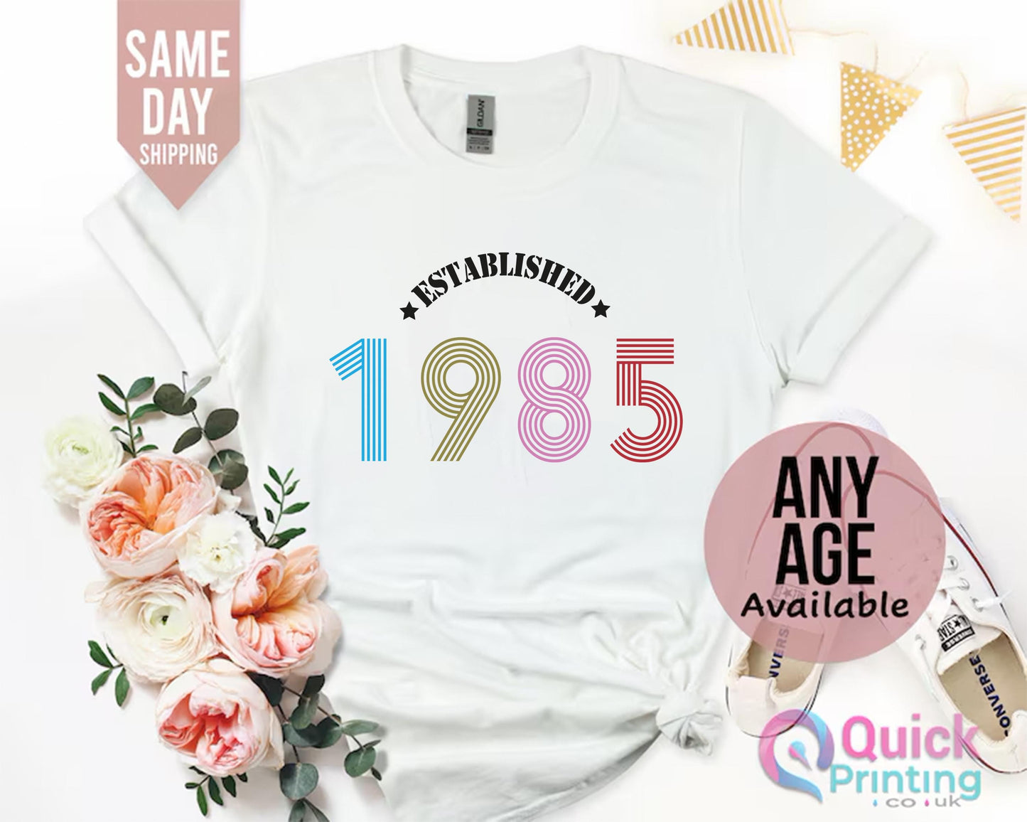 40th Birthday Ladies Shirt UK, Vintage 1985 Birthday Shirt, 40th Birthday Gifts for Women, Custom Birthday Gifts for her,Mothers day t shirt