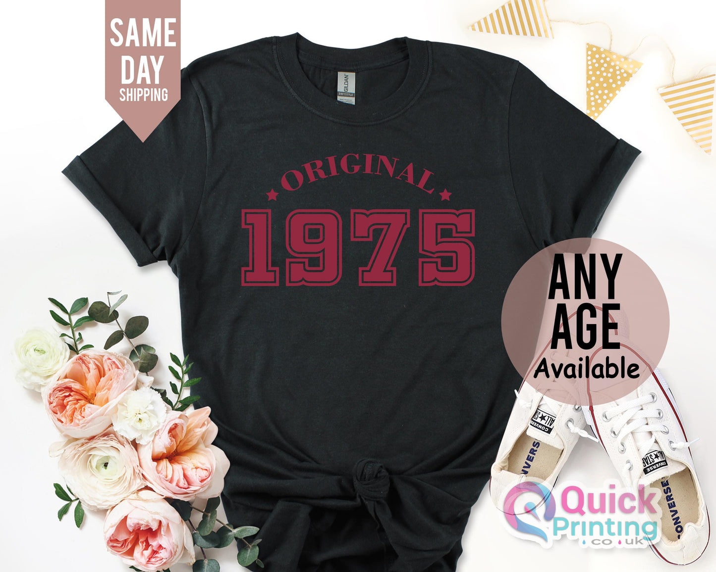 50th birthday gift for women, Vintage 1975 Birthday T-Shirt 50th Custom Name Celebration Gift Mens womens ladies Tshirt Unisex Personalized