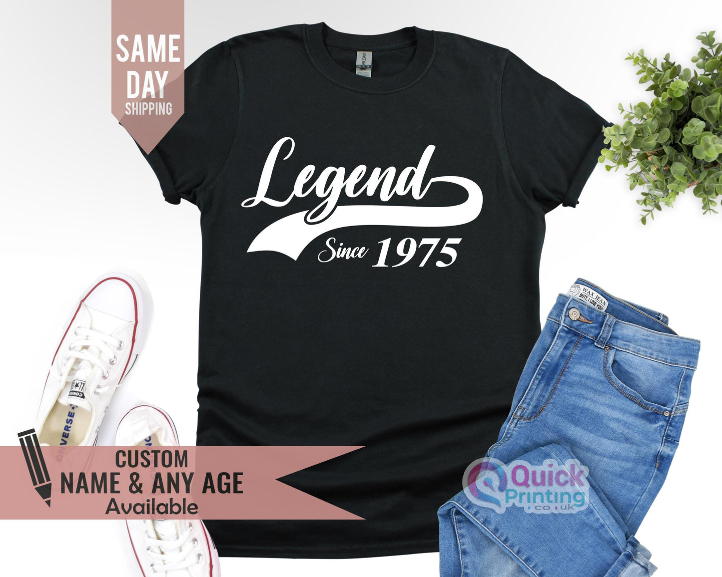 Legend Since 1975 T-Shirt: Custom 50th Birthday Gift