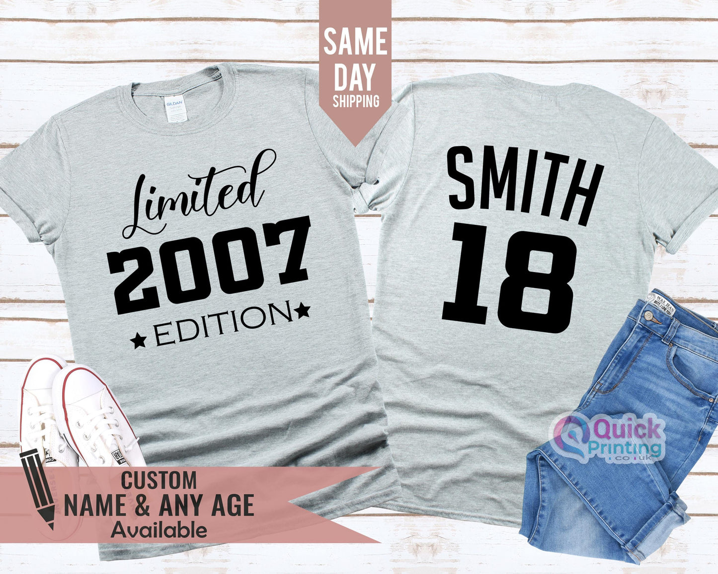 Personalised 18th Birthday Tshirt, 2007 Edition 18th Gift boys girl, Funny 18th Birthday Shirt, teenage birthday gift, eighteen birthday Top