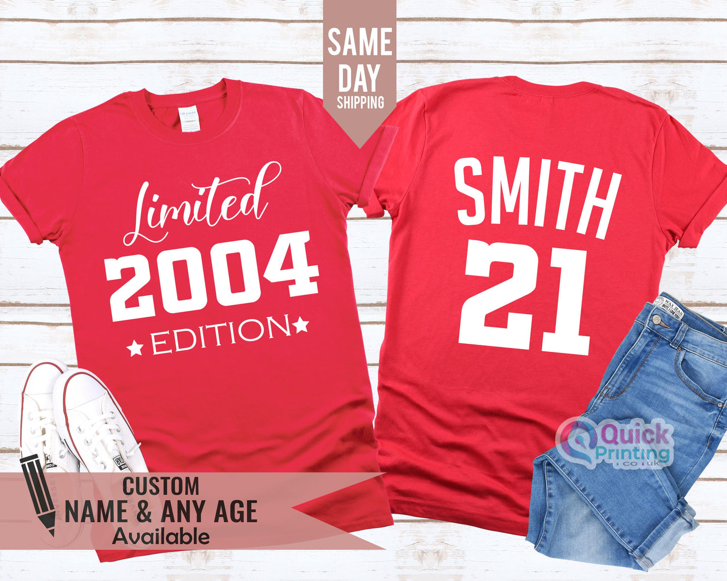 Personalised 21st Birthday Tshirt Men Women, 21st Birthday gift for her, Girls 21st Birthday Shirt, 2004 Birthday Top Daughter Birthday gift
