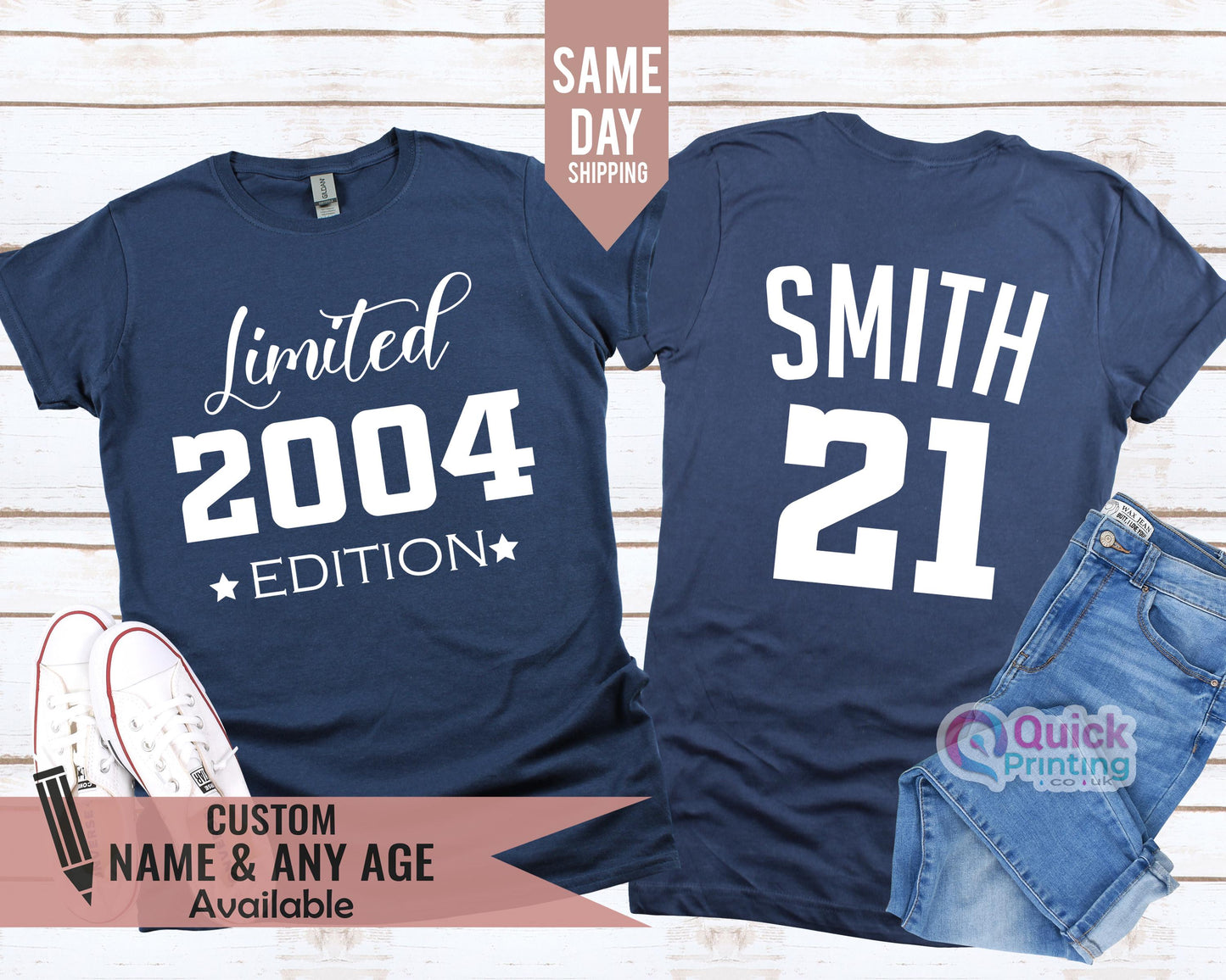 Personalised 21st Birthday Tshirt Men Women, 21st Birthday gift for her, Girls 21st Birthday Shirt, 2004 Birthday Top Daughter Birthday gift