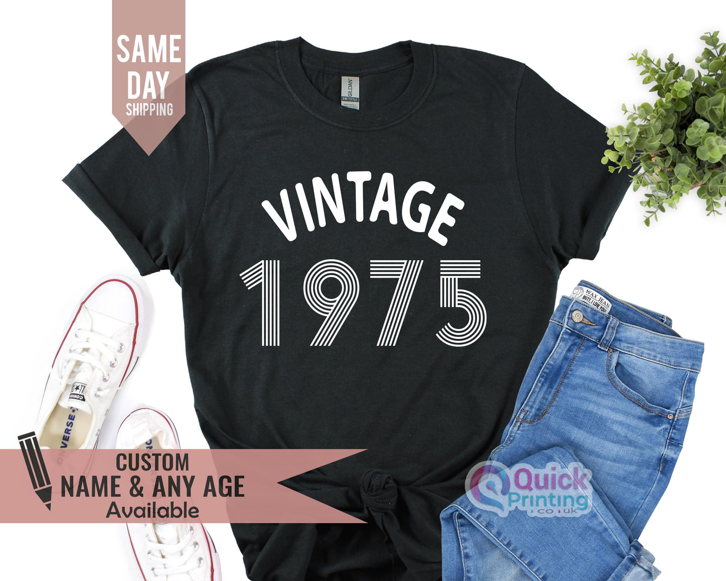 Vintage 1975 Birthday T-Shirt: 50th Birthday Gift