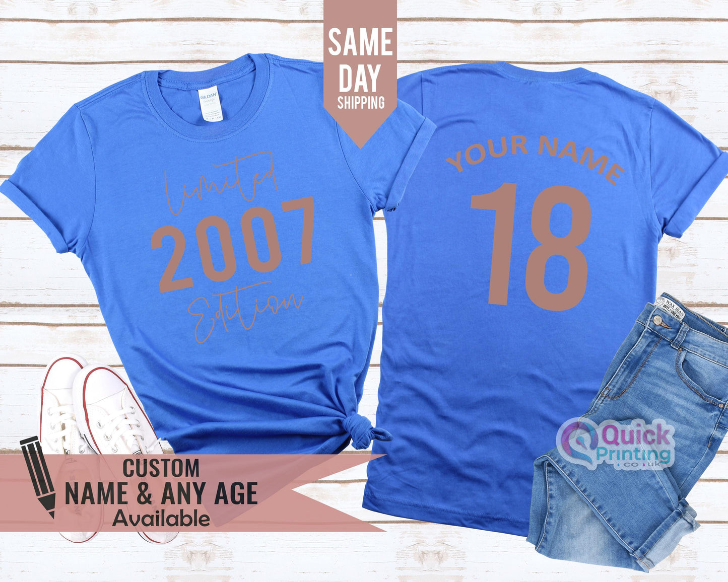 Personalized 18th Birthday Shirt: 2007 Edition, Custom Name & Age