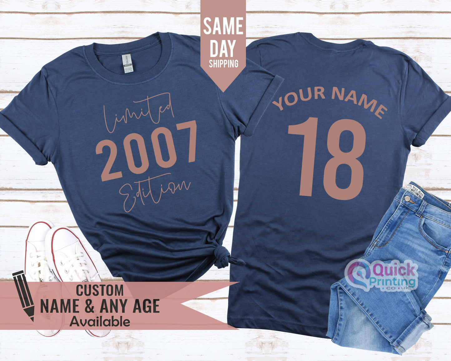 18th Birthday Shirt Men Women, Personalised 18th Birthday gift for her, Funny 2007 Birthday Shirt, Girls Birthday Gift for daughter friends