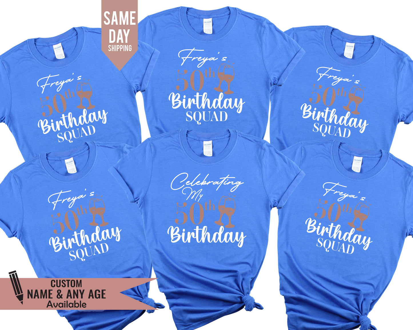 Personalized 50th Birthday T-Shirt: Party Group Shirts