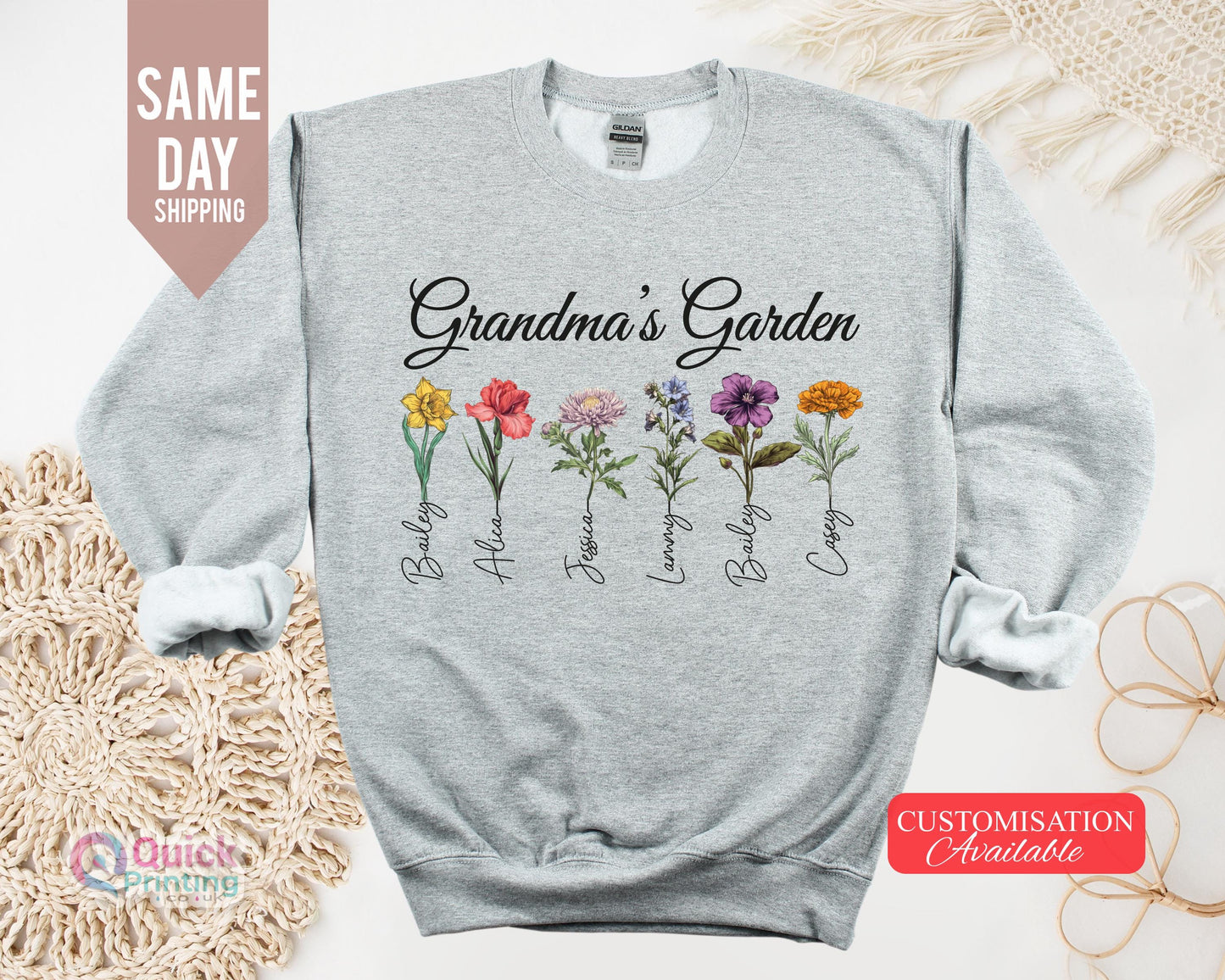 Grandma's Garden Sweatshirt, Grandma Sweatshirt With Names, Custom Birth flower Sweatshirt, Grandmas Garden T,Gift for Grandma, Mom's Garden