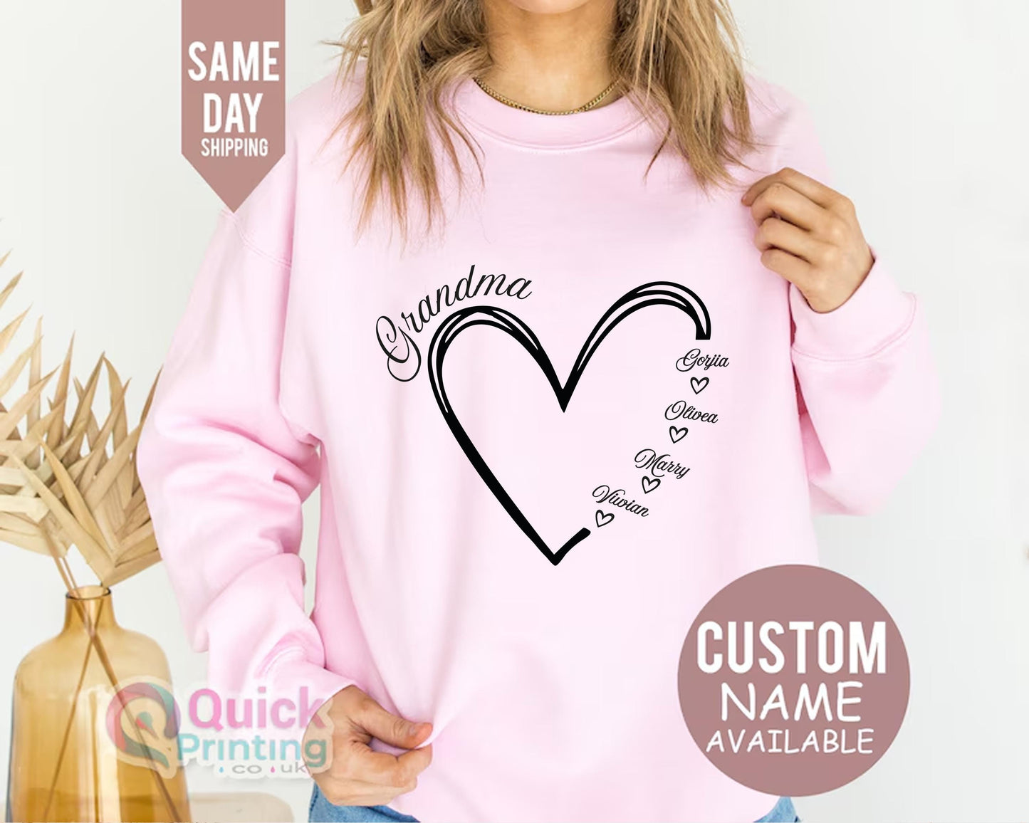 Custom Grandma and Mom Sweatshirt, Custom Grandma Heart Sweater, Mothers Day Gift Sweater, Custom Grandma With Names, Mom Heart Sweatshirt