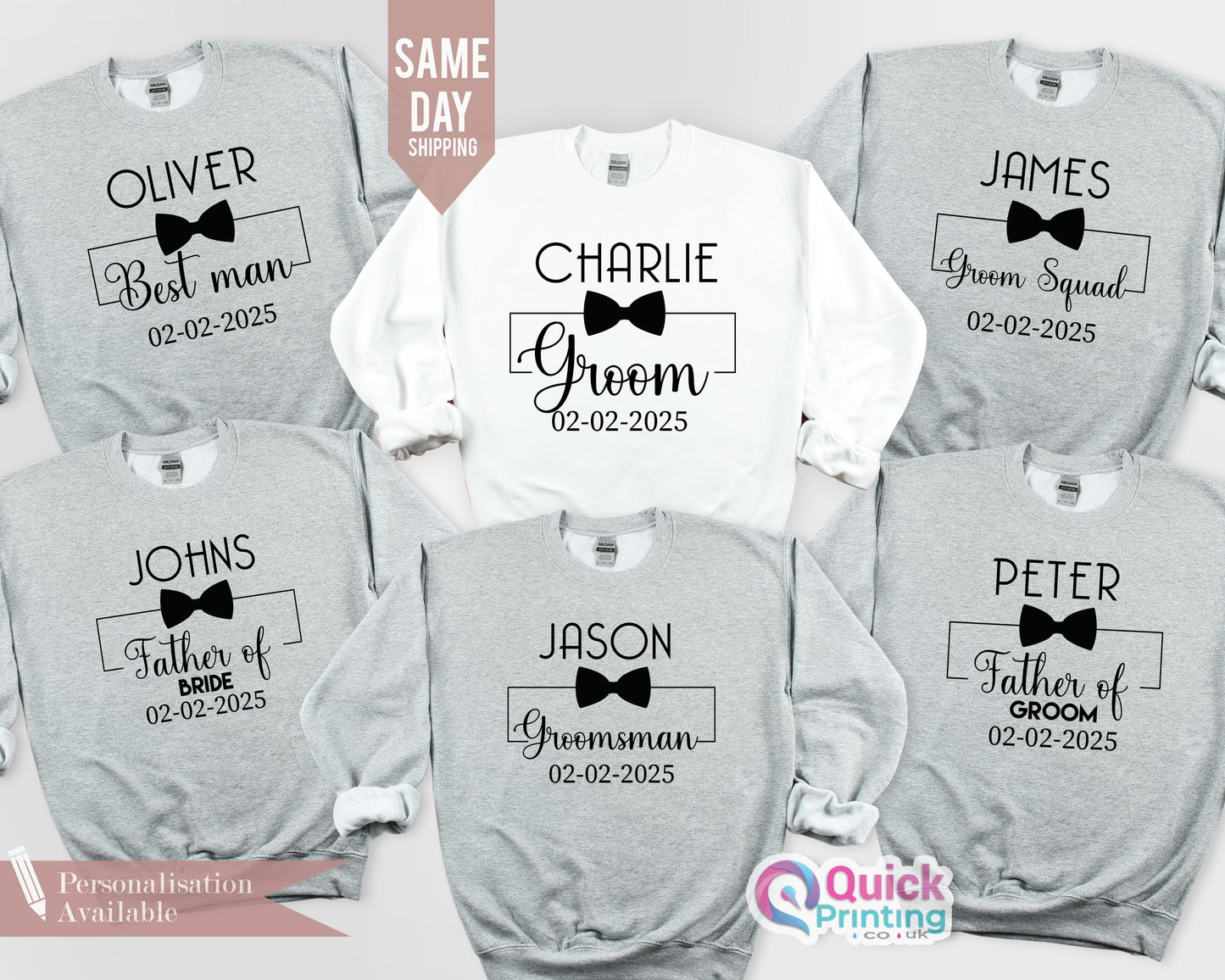 Custom Groom & Team Squad Sweatshirt, Man Matching Jumper, Team Groom Sweatshirt, Bachelor Dad Father Bride Gift Groom Wedding Gift Sweater