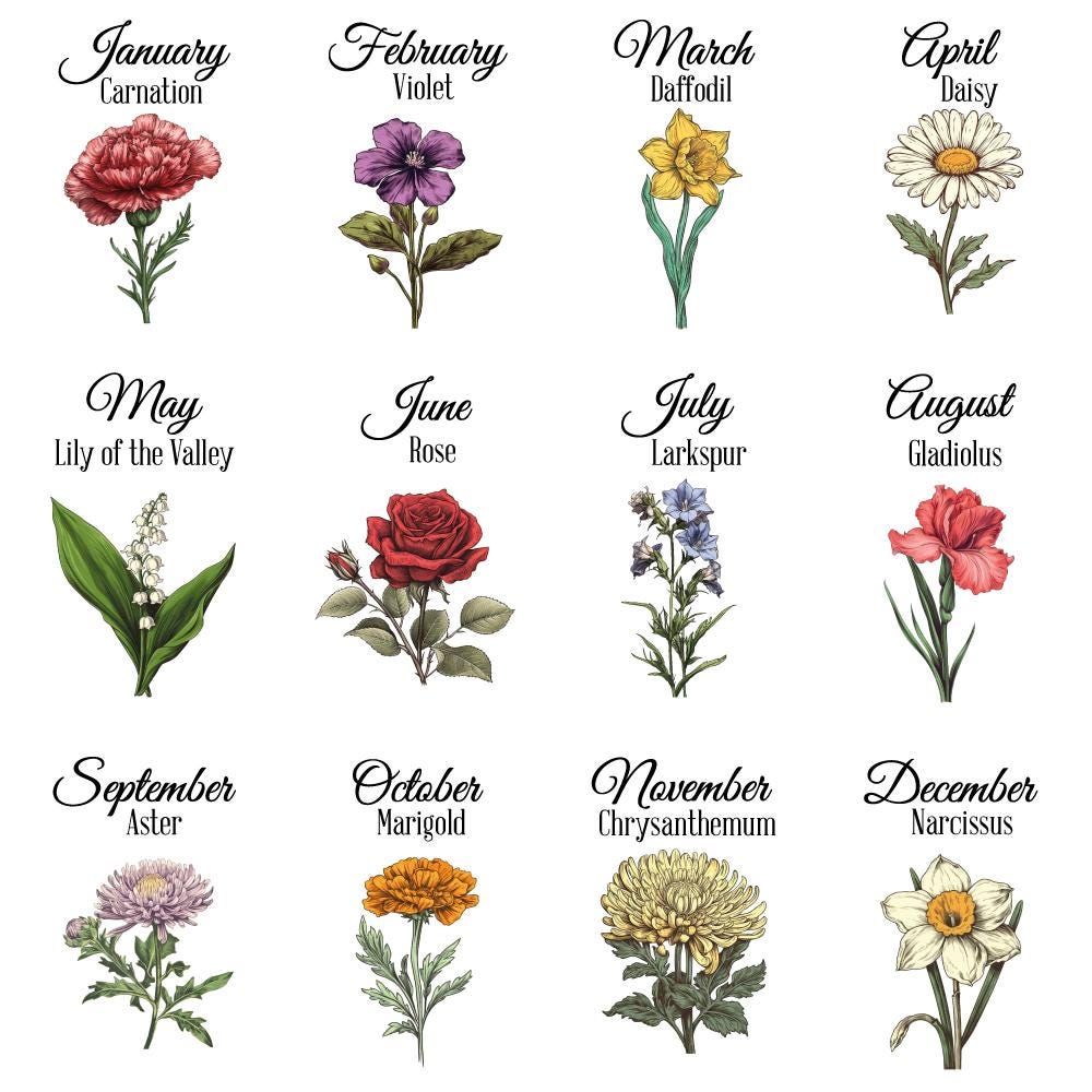 Custom Grandma's Garden Pillow: Personalized Birth Flower Design