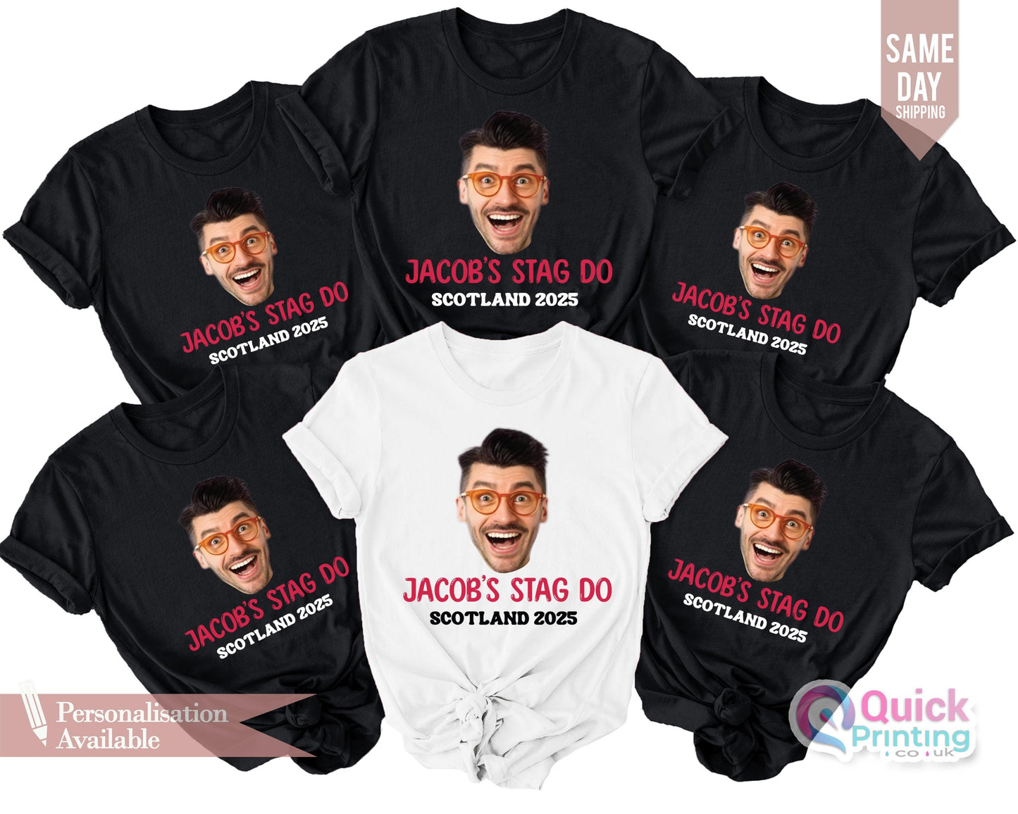 Personalised Stag Do Photo Shirts, Personalised FACE Stag Do Party T-Shirts, Personalized Stag Do T Shirt For Men, Bachelor Night Shirt 2025