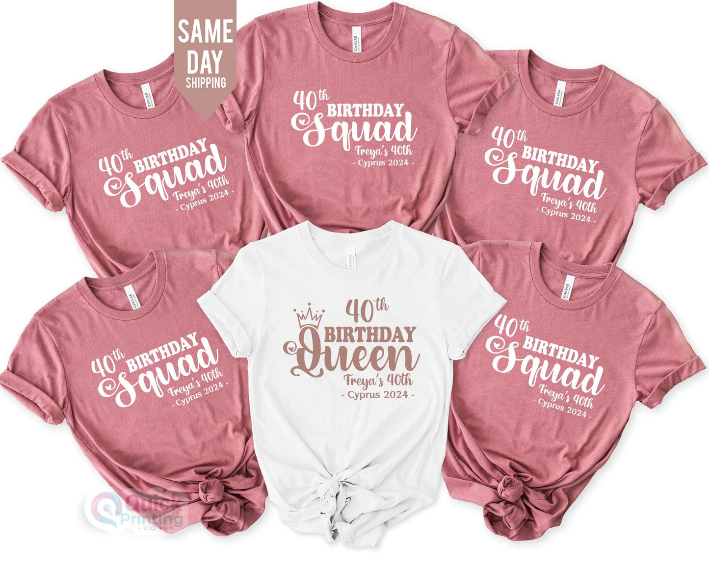 50th Birthday Queen, girls 50th birthday shirt 2025, Birthday Squad Personalised Matching shirt's, Party Tees, Birthday Trip Celebration Tee