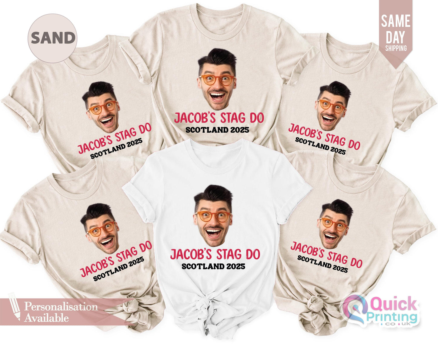 Personalised Stag Do Photo Shirts, Personalised FACE Stag Do Party T-Shirts, Personalized Stag Do T Shirt For Men, Bachelor Night Shirt 2025
