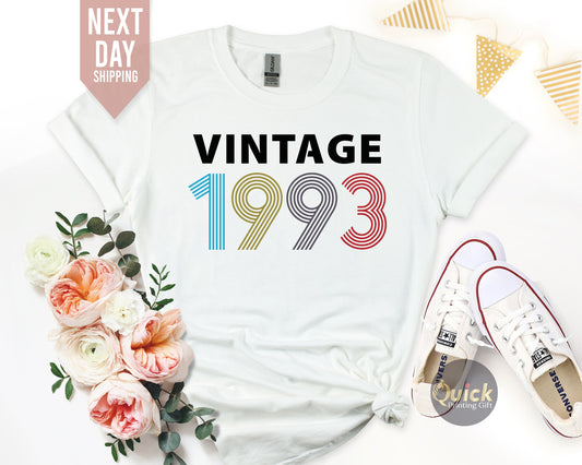 Vintage 30th Birthday Tshirt, 1993 Vintage Birthday Shirt, 30th Birthday Gifts for Women, Vintage Birthday Gift Shirt