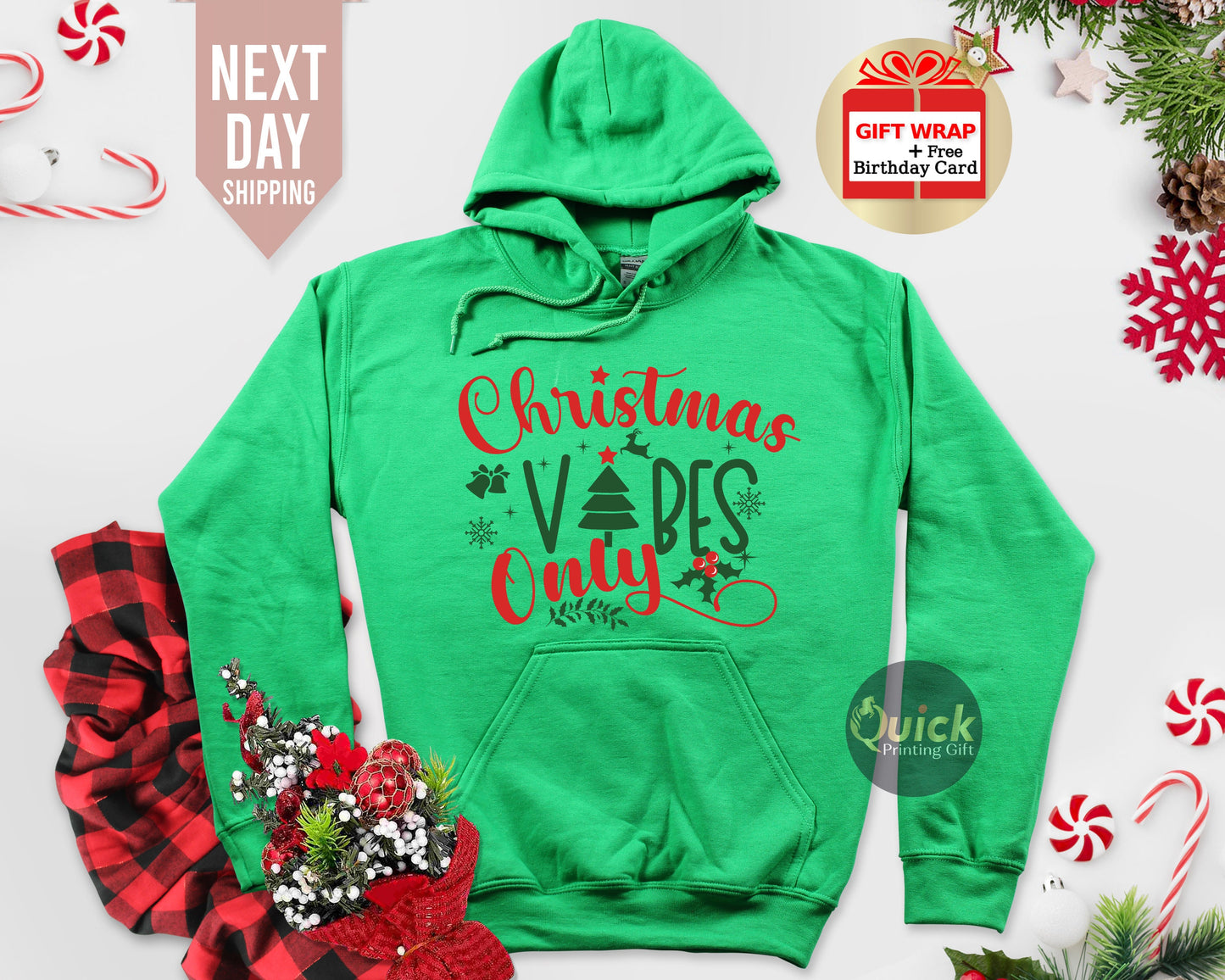 Christmas Vibes Only Hoodie, Christmas Party Hoodie, Holiday Hoodie, Merry Christmas Hoodies for Men Women