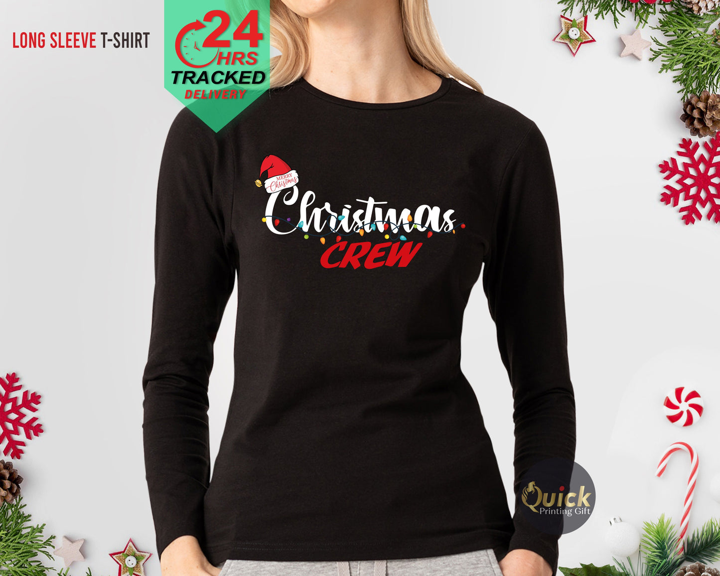 Christmas Crew Long Sleeve Shirts for Women Men, Christmas Matching Family Shirts, Holiday Pajamas Christmas Gift Cousin, Feminist Christmas