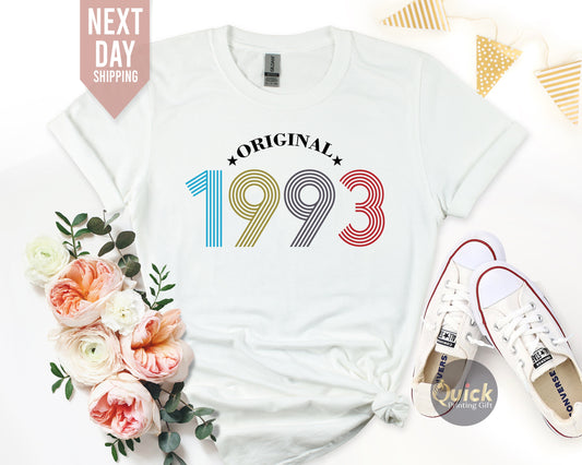 Original 1993 Birthday T-Shirt, 30th Birthday Vintage Shirt, Personalised Birthday Gift, 30th Birthday Gift for Her
