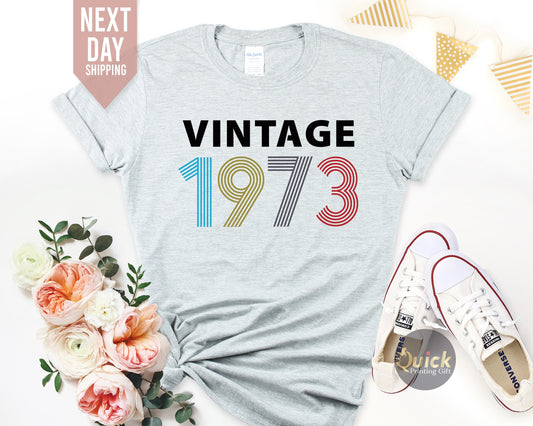 1973 Birthday TShirt UK, 50th Birthday Gifts for Women, 50th Birthday Tshirt, Vintage 1973 Birthday Shirt, Birthday Gift for Mum Grandpa