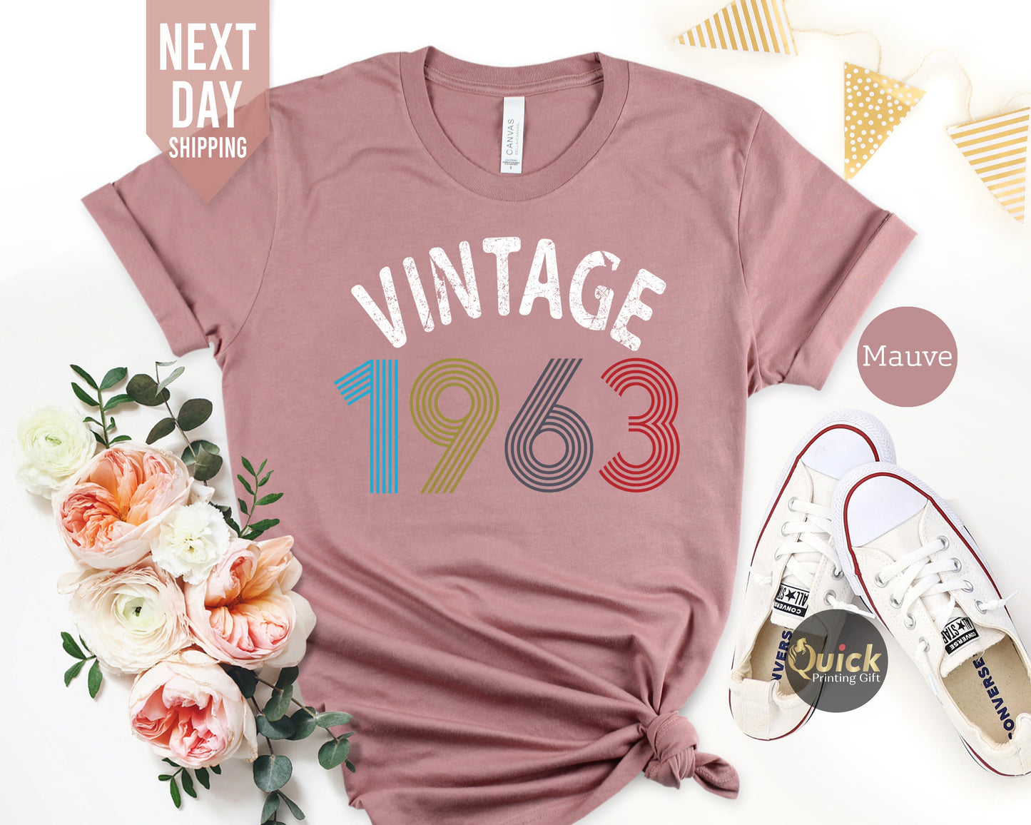 60th Birthday Vintage Shirt, 1963 Birthday Shirt, 60th Birthday Shirt Gifts for women, Vintage Birthday gift, Birthday Gift for Mum Grandpa
