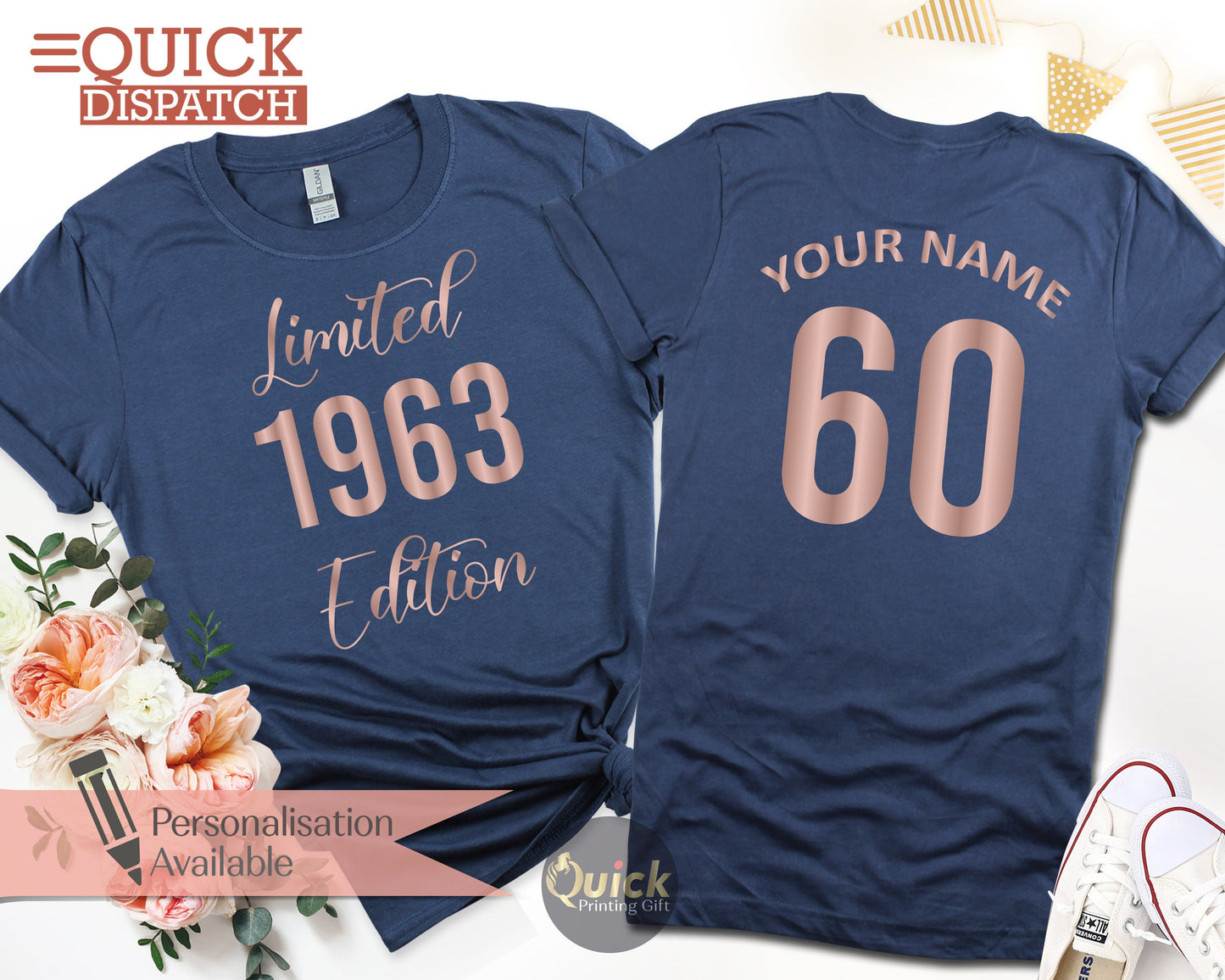 Personalised 60th Birthday Tshirt, 60th Birthday Gift for Men Women, 1963 Birthday Gift Vintage Shirt, Birthday gift for Grandpa