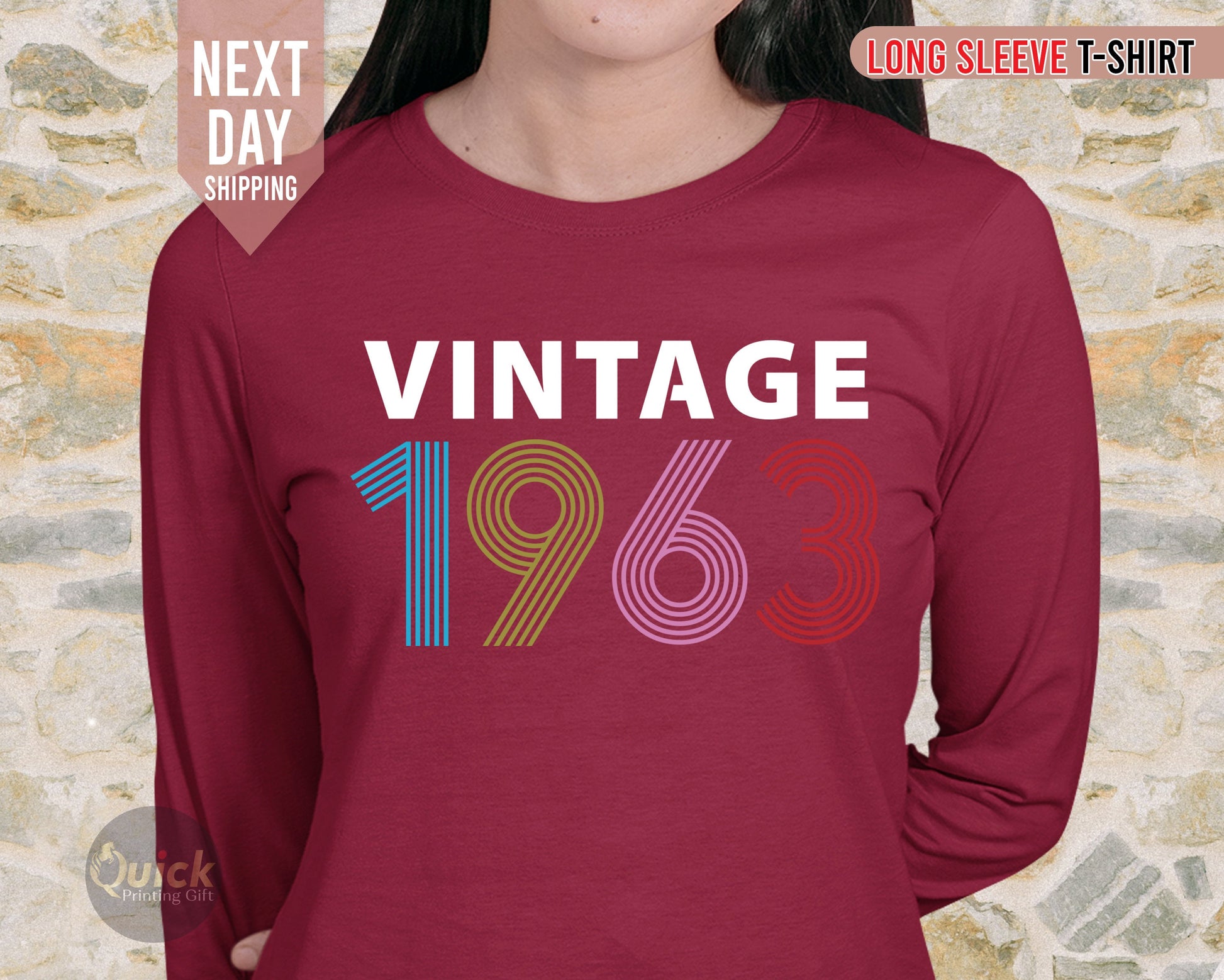 Vintage 1963 Birthday Long sleeve Tshirt