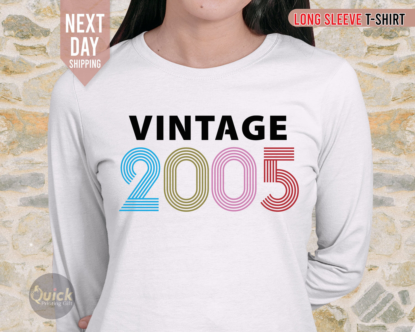 18th Birthday Long sleeve Tshirt, Vintage Birthday Shirt 2023, 2005 Birthday t shirt for Girls, Vintage 2005 Birthday gift shirt, Birthday t