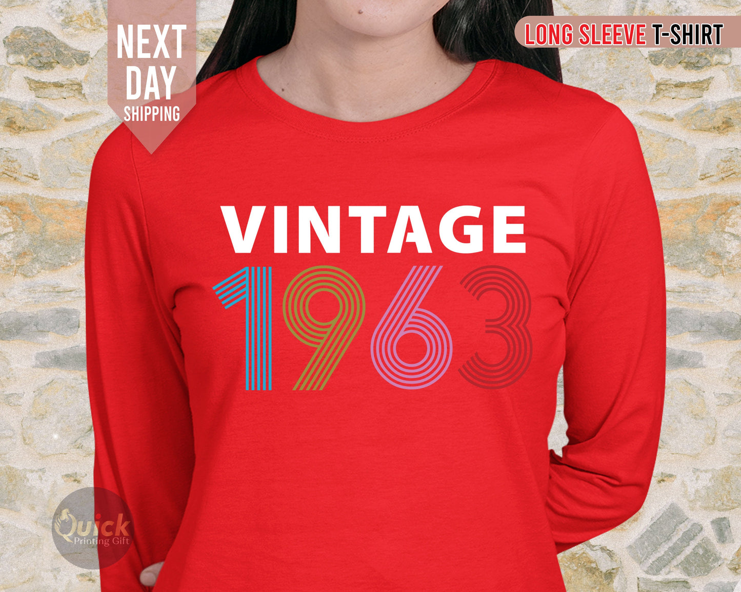 Vintage 1963 Birthday Long sleeve Tshirt