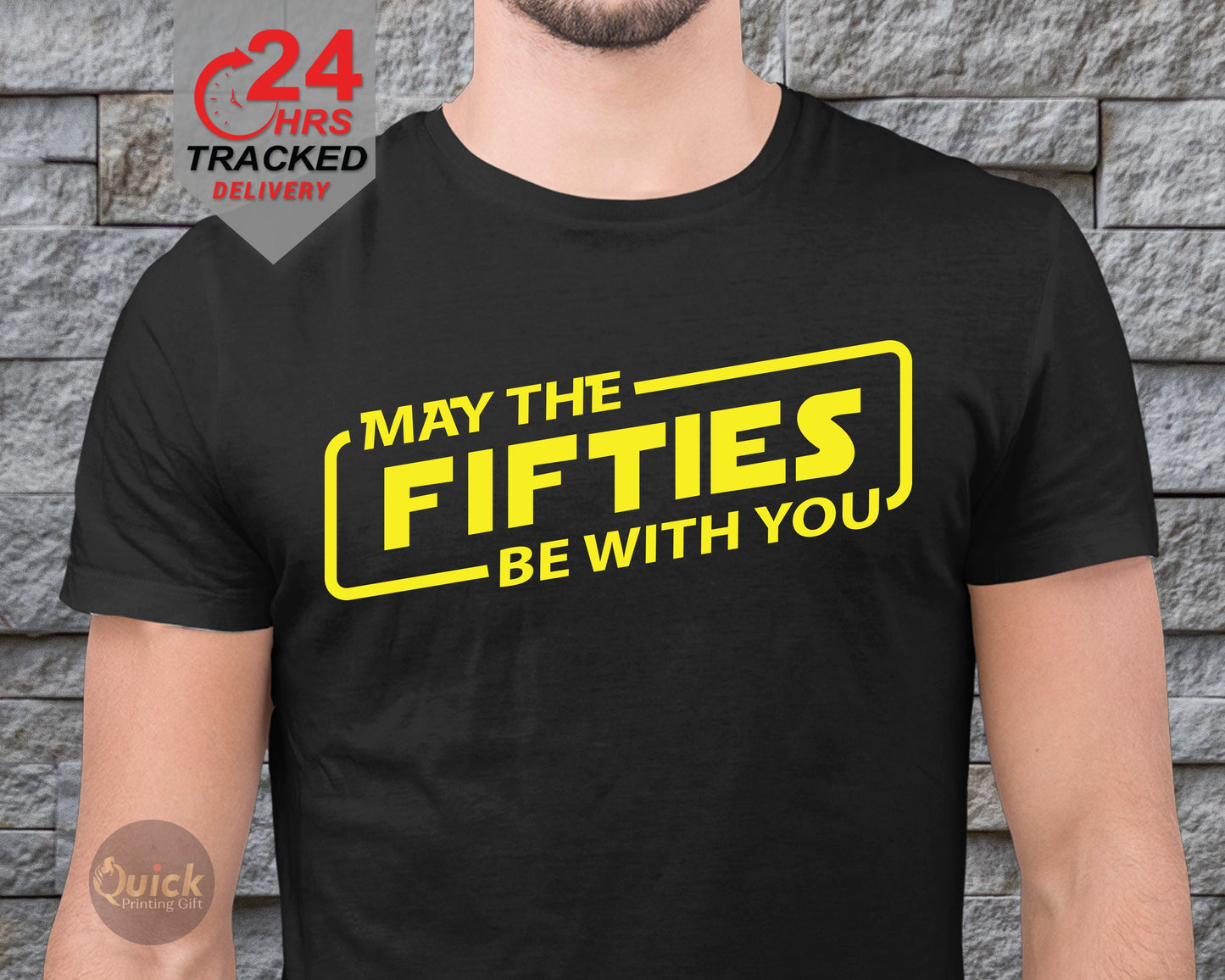 May The Fifties Be With You Tshirt, The Ideal 50th Birthday Gift for Men, Fathers Day Shirt for Dad, 50 Year Old Man shirt.