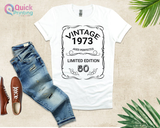 Vintage 1973 Limited Edition, 50th Birthday Tshirt for Men, Vintage 1973 tshirt, 50th Birthday Gift for Him, Made in 1973 tshirt