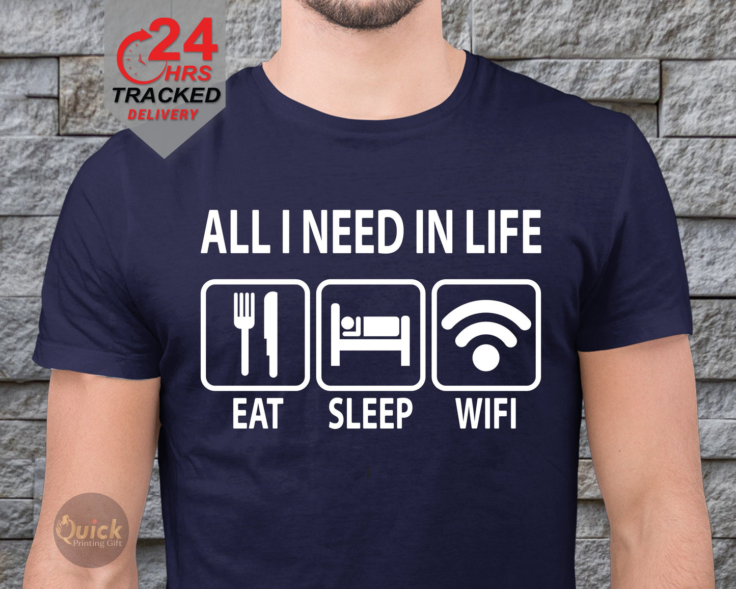 All I Need In Life Eat Sleep WiFi Tshirt