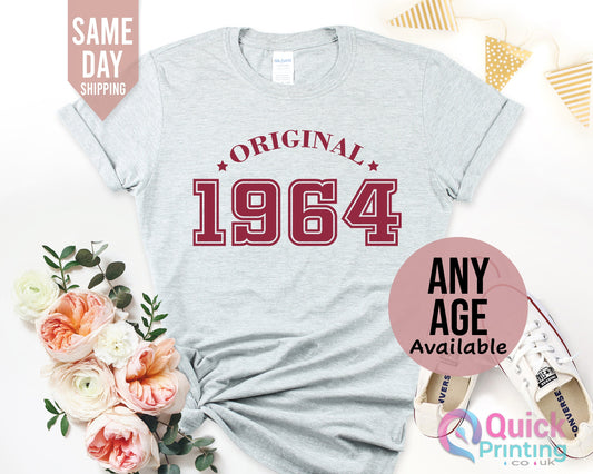 1964 Birthday TShirt UK, 60th Birthday Gifts for Women, 60th Birthday Tshirt, Vintage Birthday Gift Shirt, Birthday Gift for Mum Grandpa