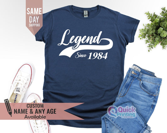 Birthday T, Legend Since 1984 TShirt, 50th Birthday Gift, 50th Birthday T-Shirt, 1984 50th Birthday Gift, 50th Birthday Idea, 1984 50th Gift
