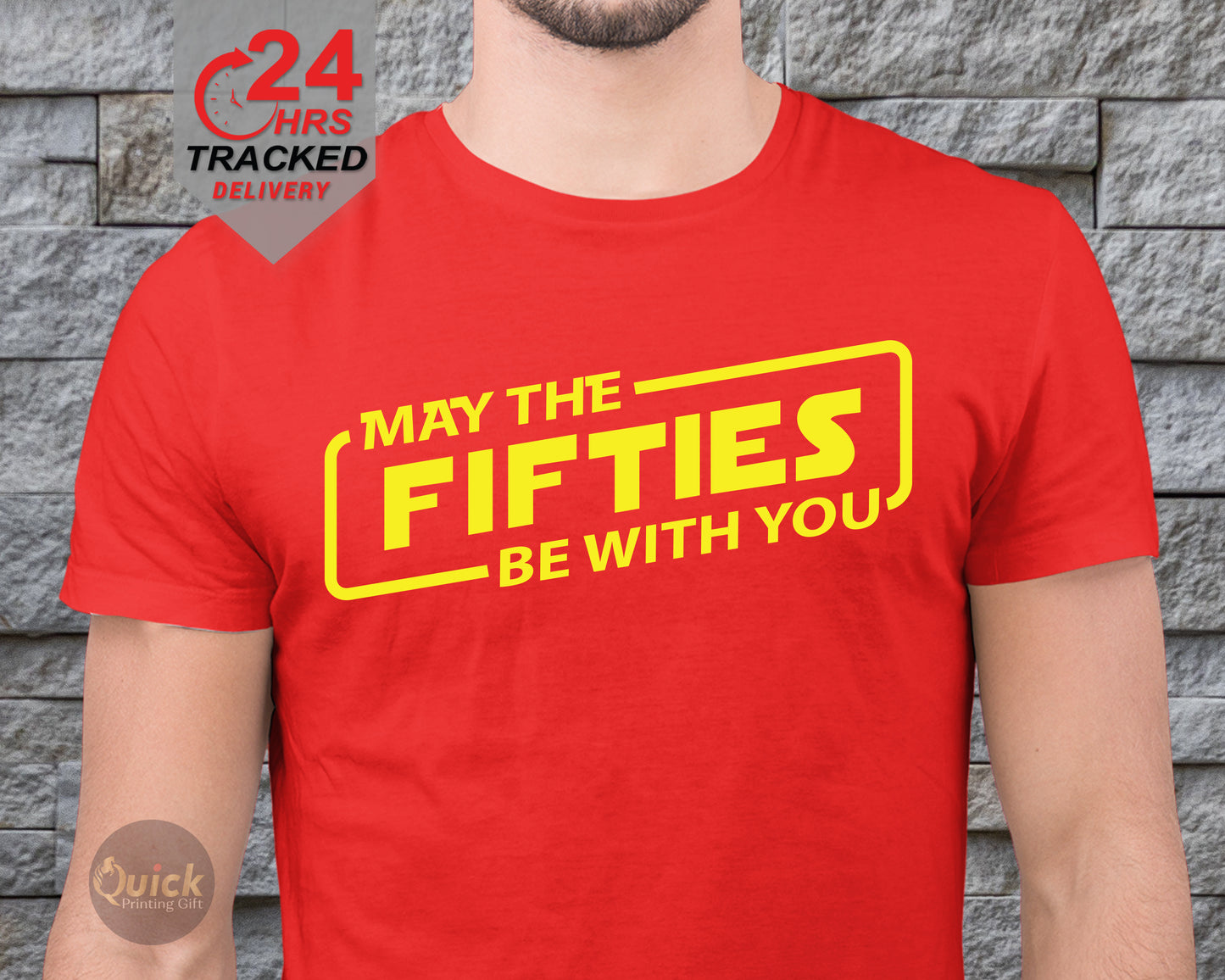 May The Fifties Be With You Tshirt, The Ideal 50th Birthday Gift for Men, Fathers Day Shirt for Dad, 50 Year Old Man shirt.