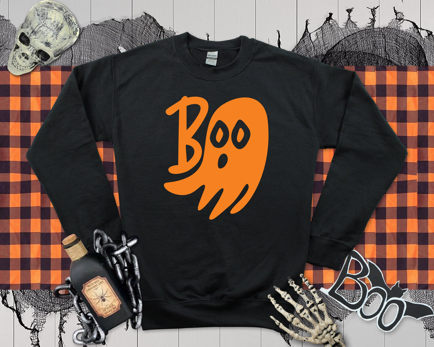 Halloween Boo Ghost Sweatshirt: Funny Fall Jumper