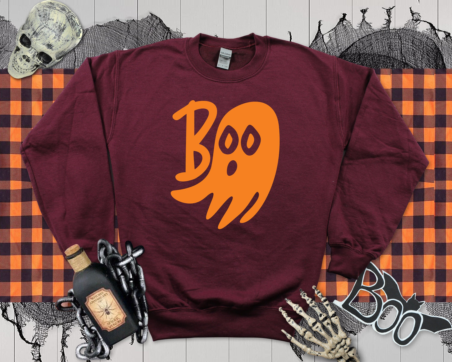 Halloween Boo Ghost Sweatshirt: Funny Fall Jumper