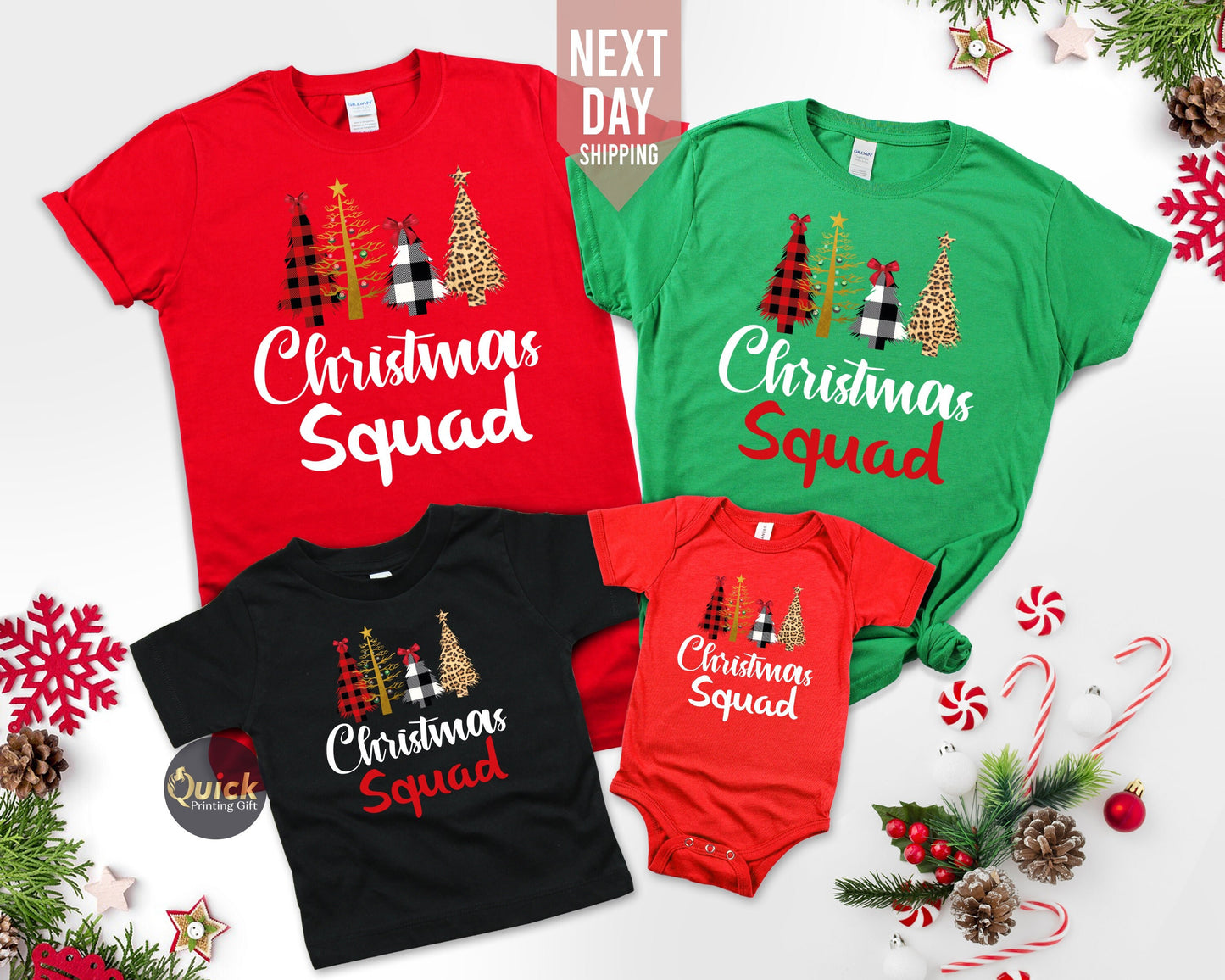 Matching Christmas Squad T-Shirt: Family Crew Shirt
