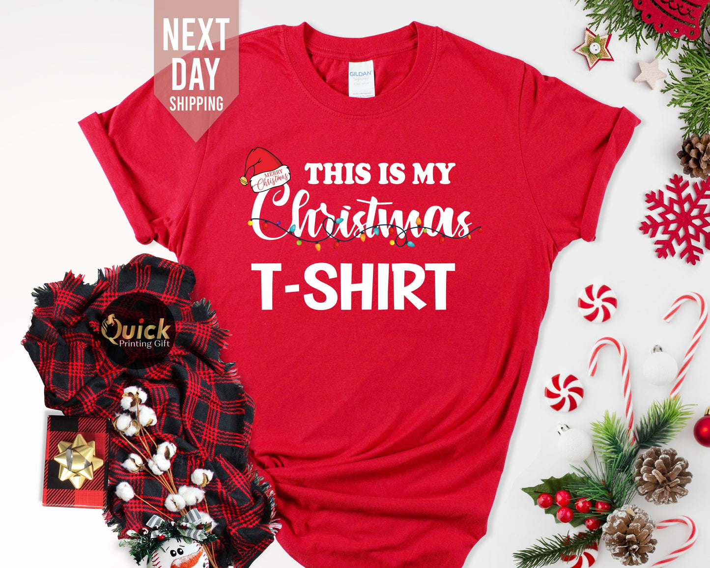 Funny Christmas TShirts Unisex Ladies, Matching Family Christmas Outfit, Santa Costume, Holiday T Shirt, Christmas Gifts for Her Him