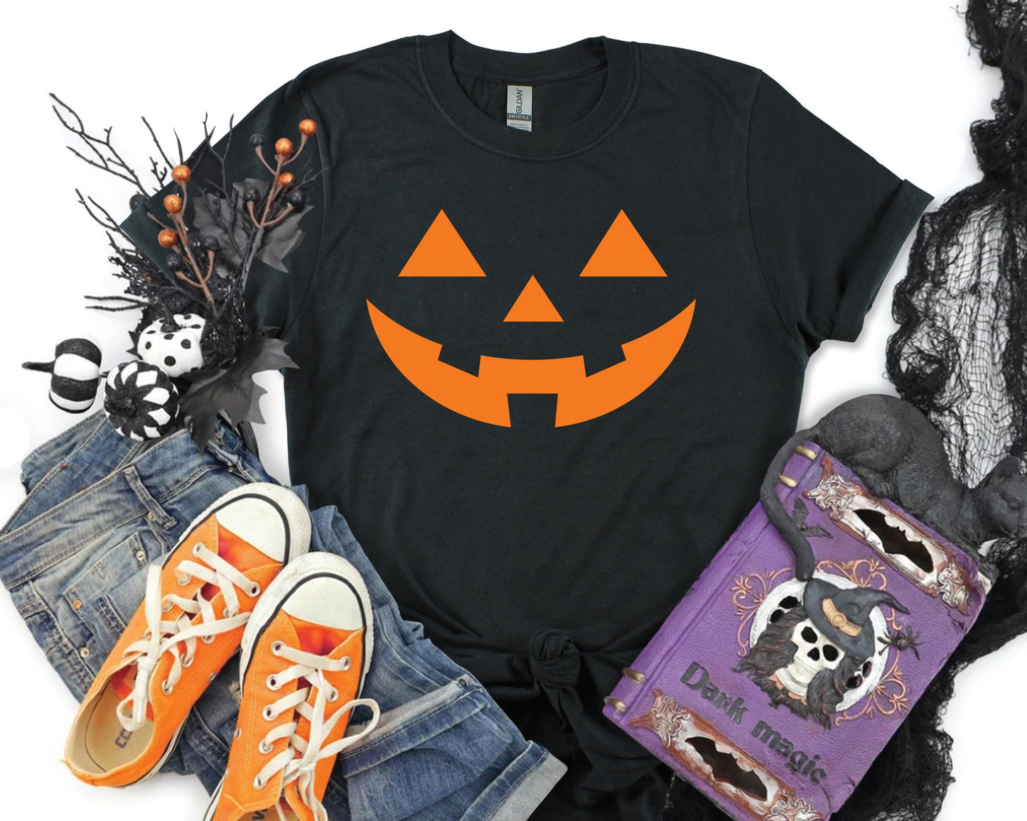 Matching Family Halloween Pumpkin Face T-Shirts