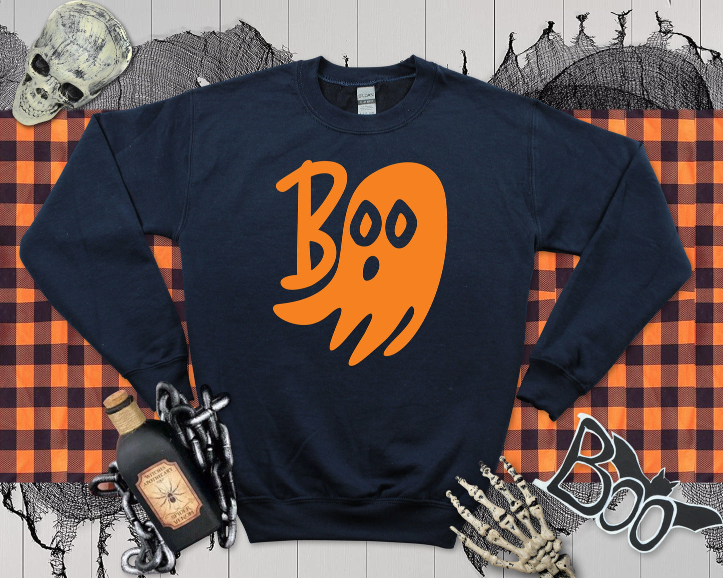 Halloween Boo Ghost Sweatshirt: Funny Fall Jumper