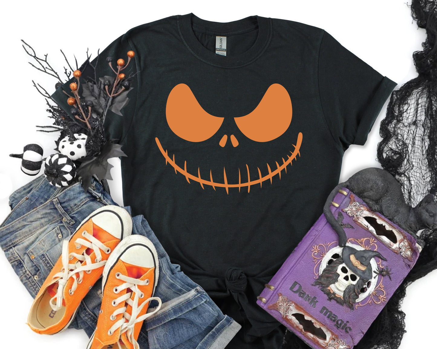 Matching Family Halloween Pumpkin Face T-Shirts: Funny Costume Tops