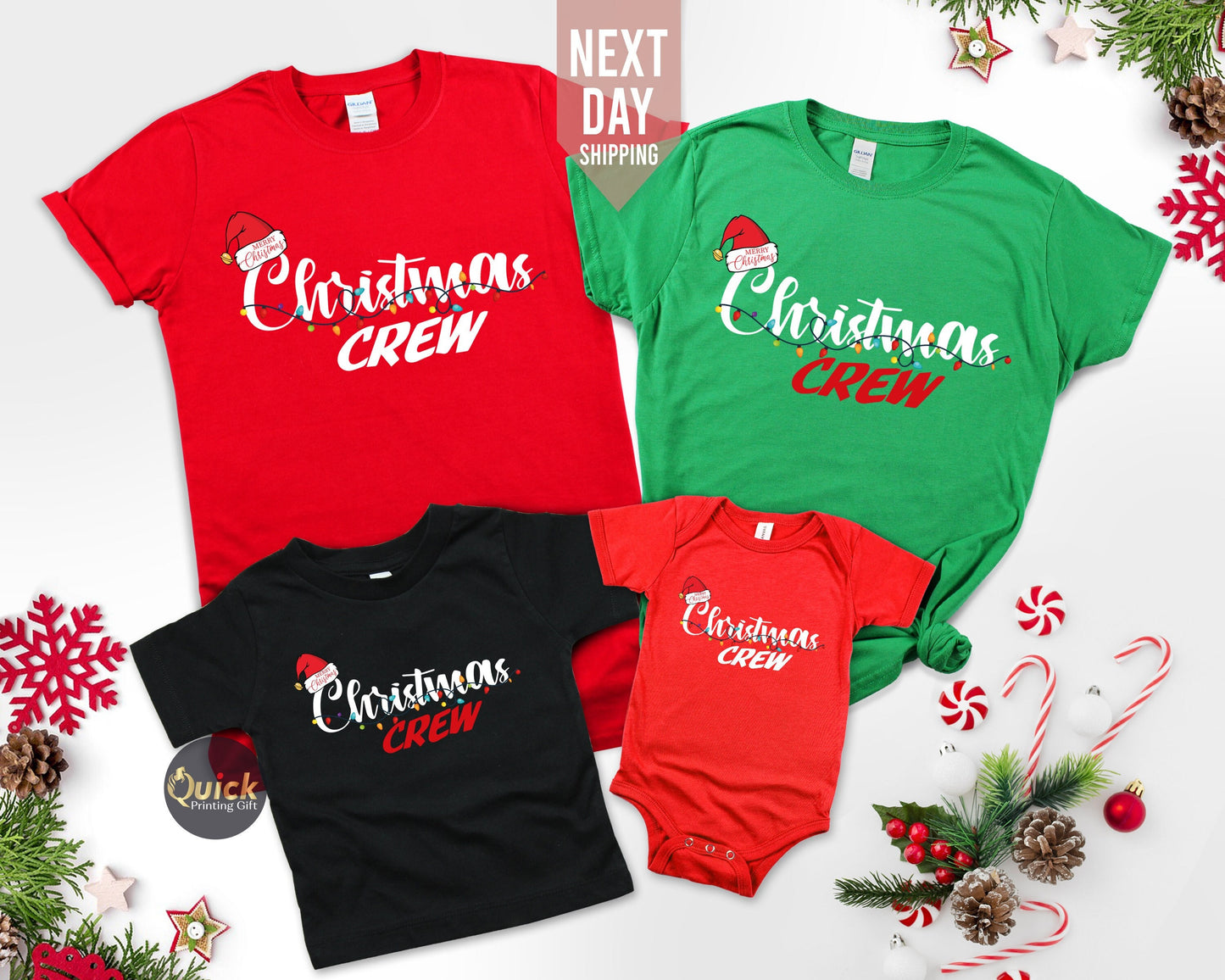 Matching Family Christmas T-Shirts: Crew Squad Outfit