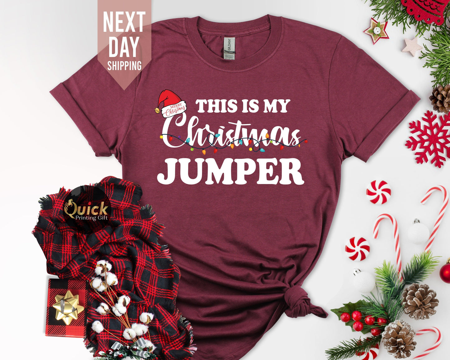 Funny Christmas Jumper T-Shirt: Holiday Santa Costume Tee
