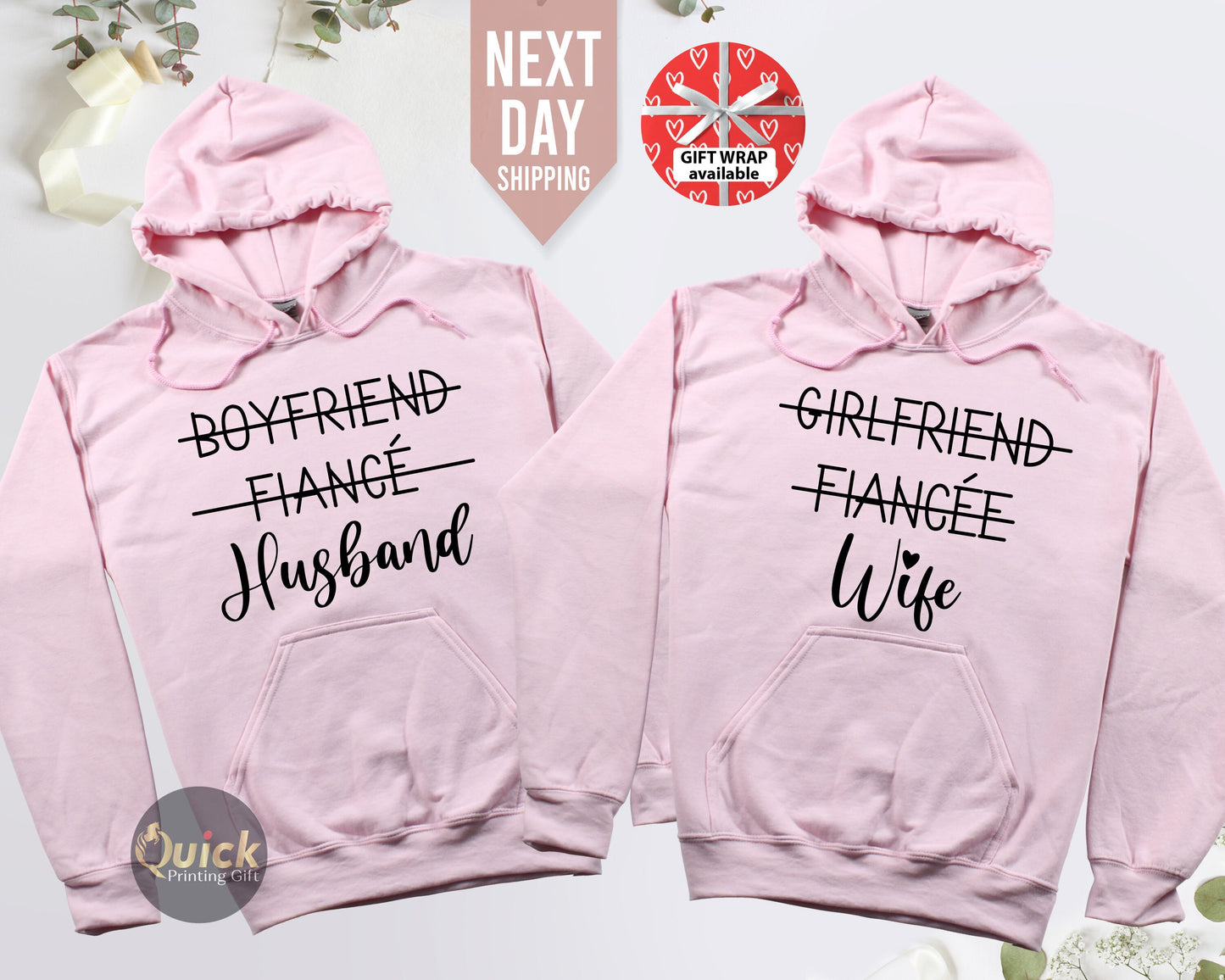 Hubby Wifey Couple Hoodie: Matching Personalized Sweatshirt