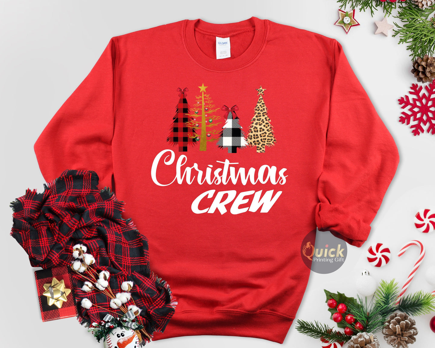 Christmas Crew Tree Sweatshirt: Holiday Family Xmas Jumper