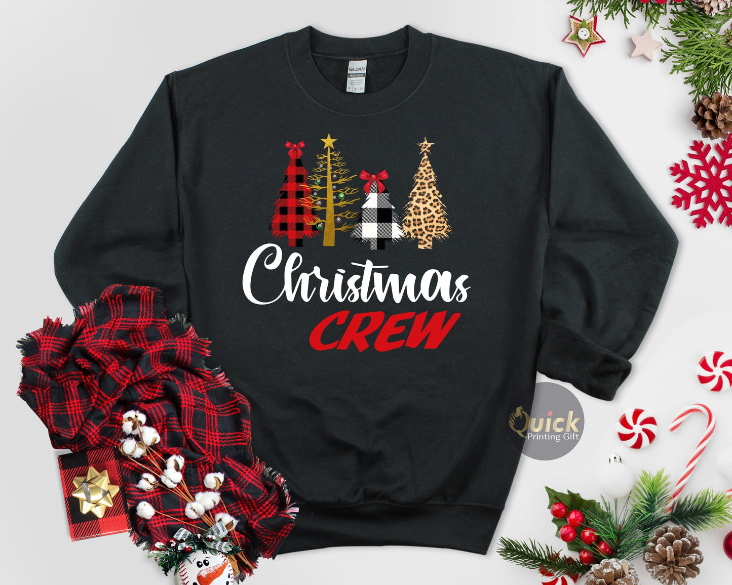 Christmas Crew Tree Sweatshirt: Holiday Family Xmas Jumper